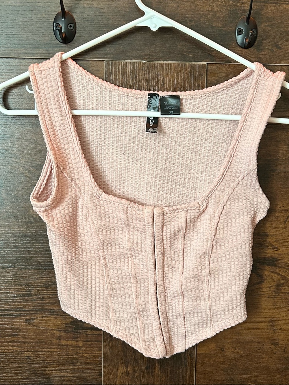 Textured Pink Cropped Tank Top from Zumiez